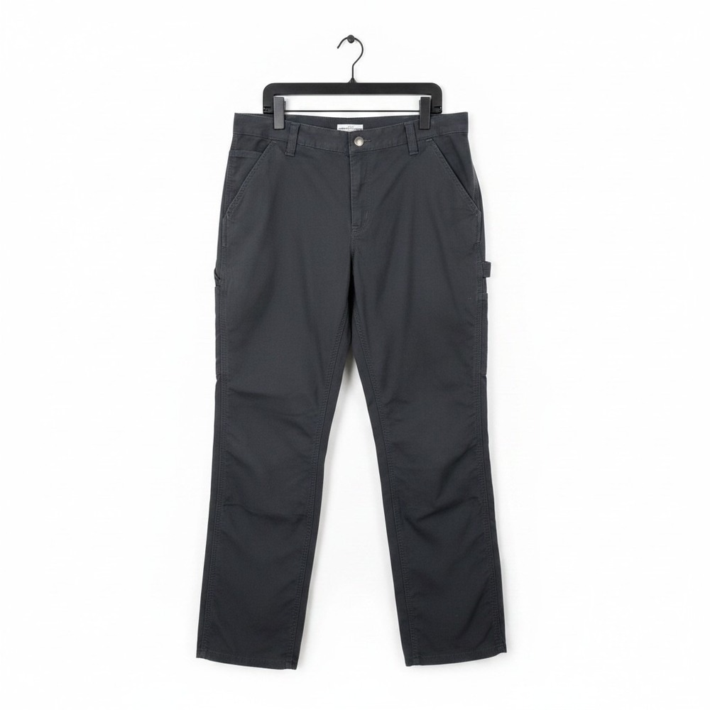 Carhartt Loose Fit Canvas Work Pants Black Shadow Hammer Loop Size 16 Regular